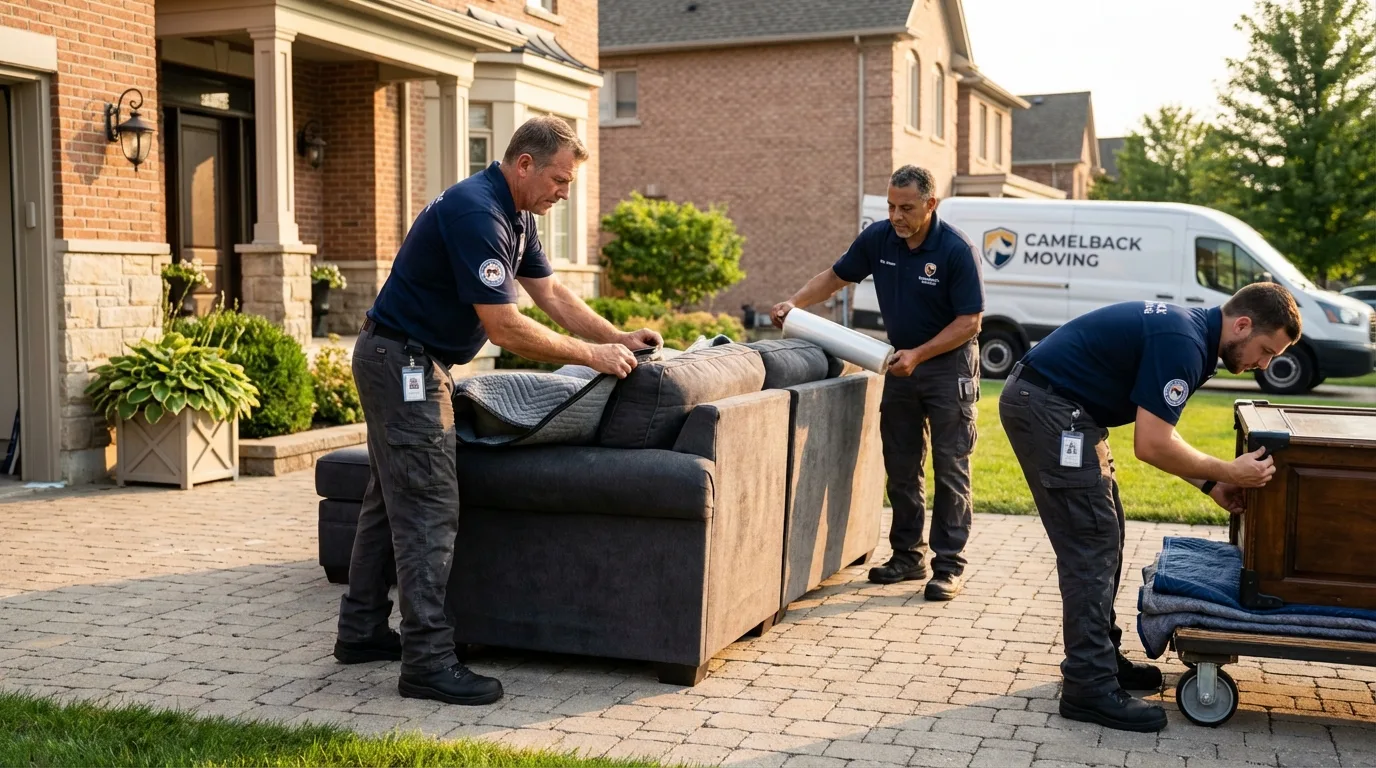 Large estate moving crew wrapping furniture in Springerville, AZ