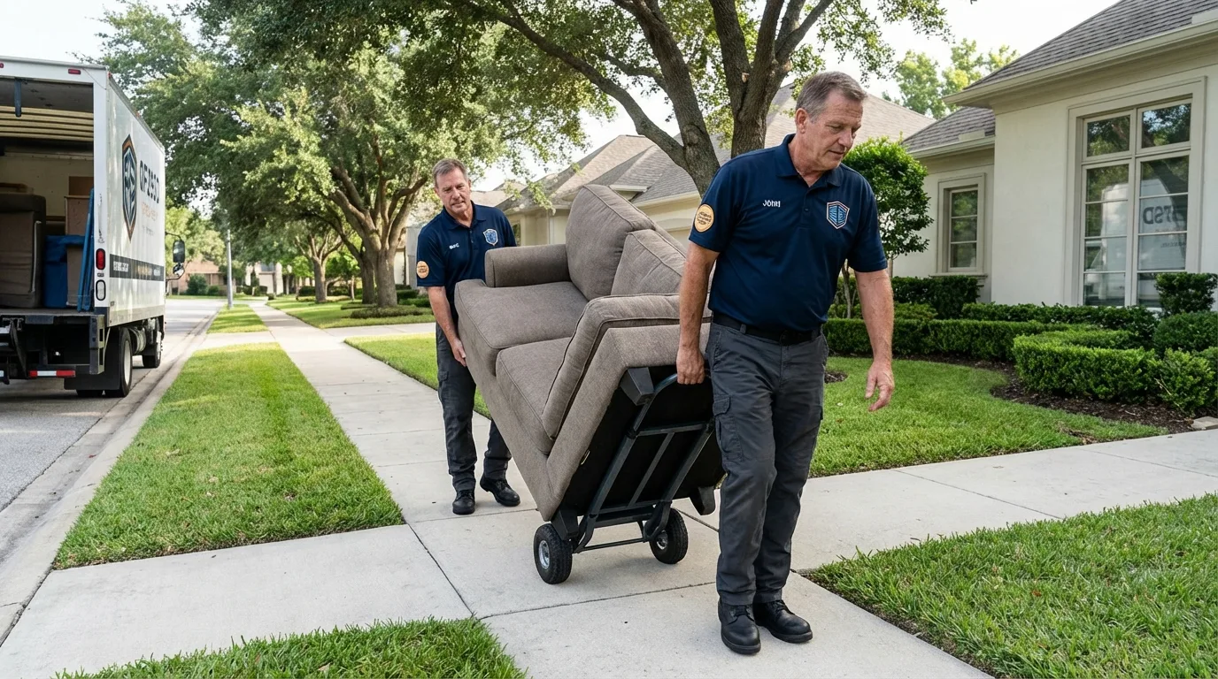 Local residential moving crew loading furniture in Springerville, AZ